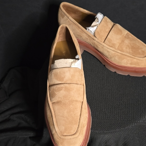Women's Tan Suede Loafers - Picture 3 of 8